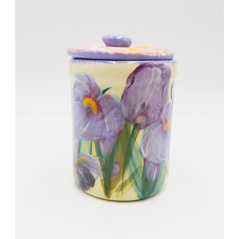 Lesal Ceramics Floral Canister Tulip Lisa Lindberg Van Nortwick Hand Crafted